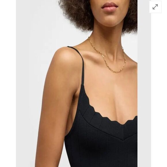 NWT L'Agence Asa Knit Midi Dress Medium Black - Picture 3 of 16